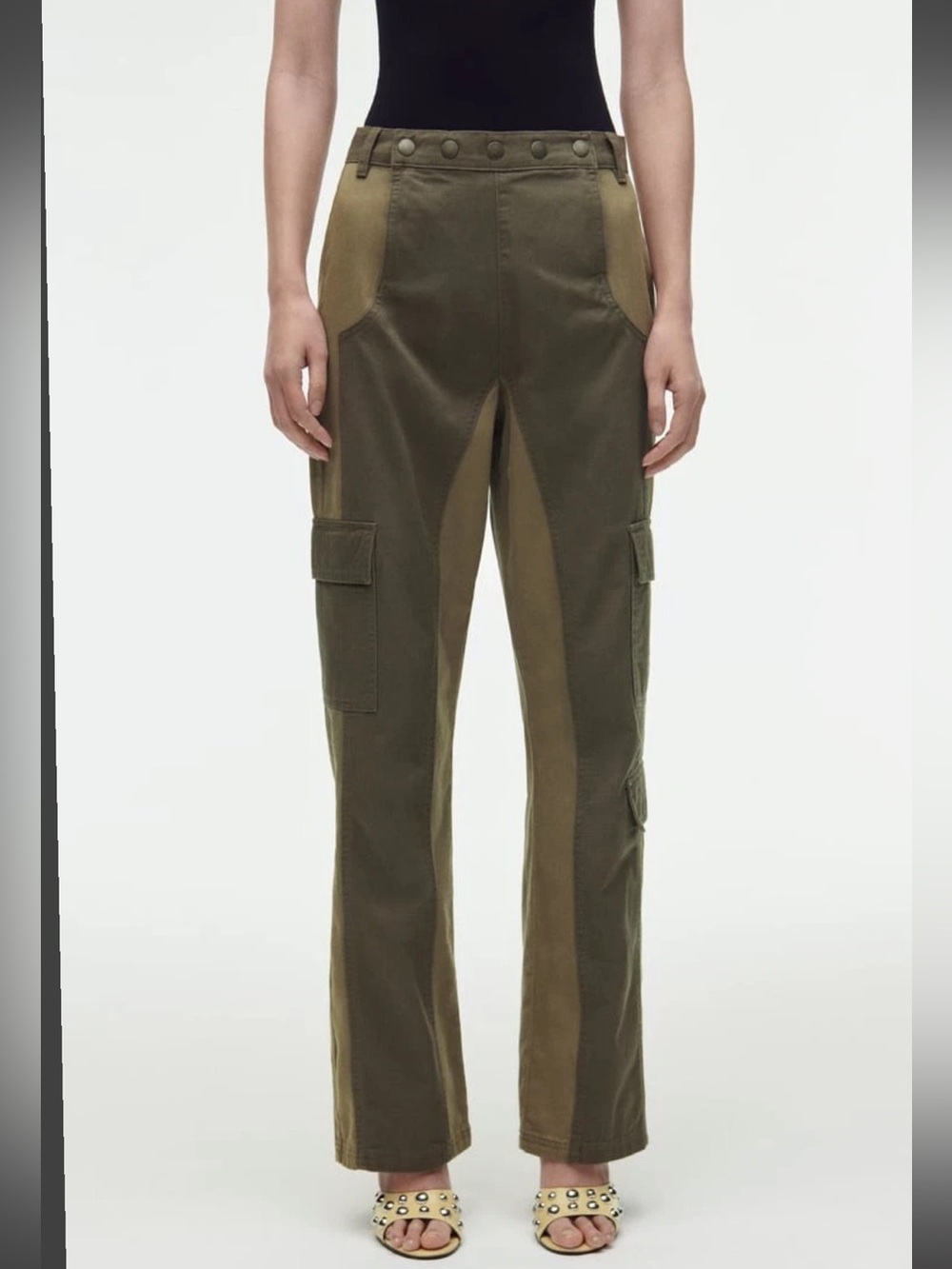 NWT Zara ZW The Contrast Straight Cargo Pants 8